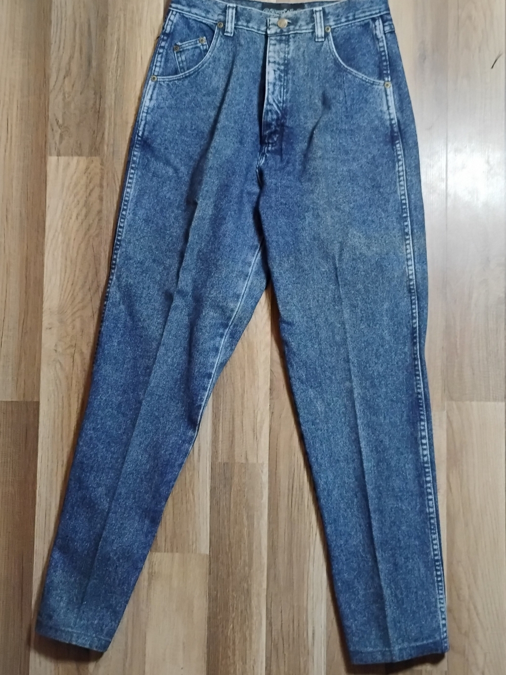 Vintage 80s Wrangler Women's Washed Blue Straight-Leg Jeans